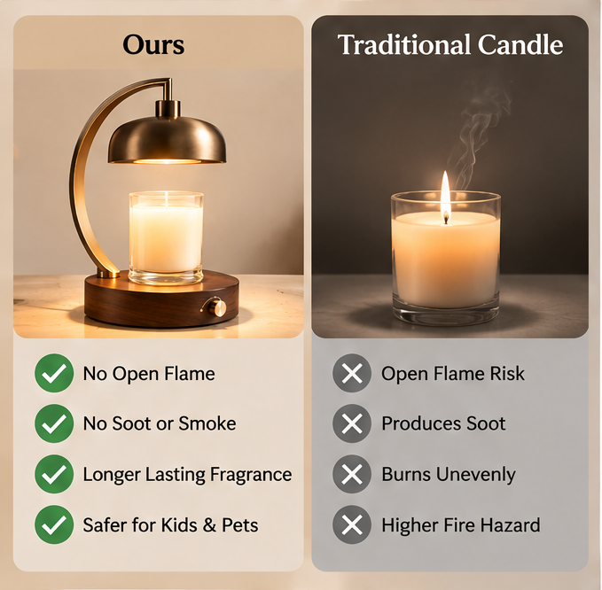 ✨ MINRENM® Vintage Metal Arc Candle Warmer Lamp