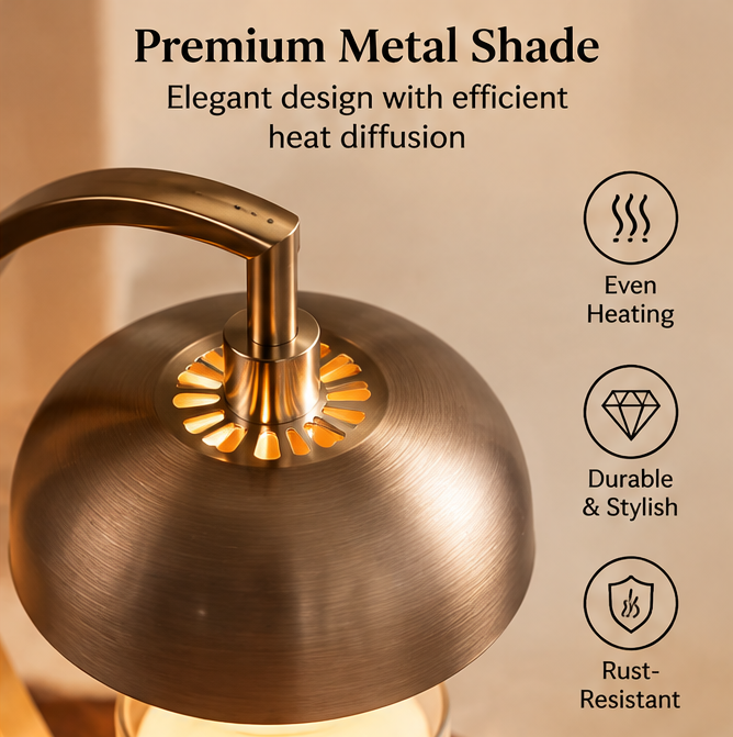 ✨ MINRENM® Vintage Metal Arc Candle Warmer Lamp