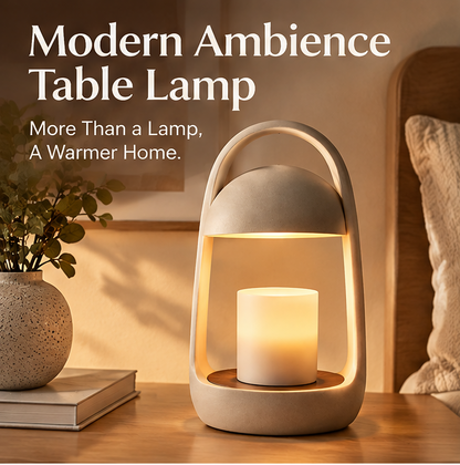 🏮 MINRENM® Minimalist Lantern Table Lamp – Warm Wood Accent & Dimmable Glow