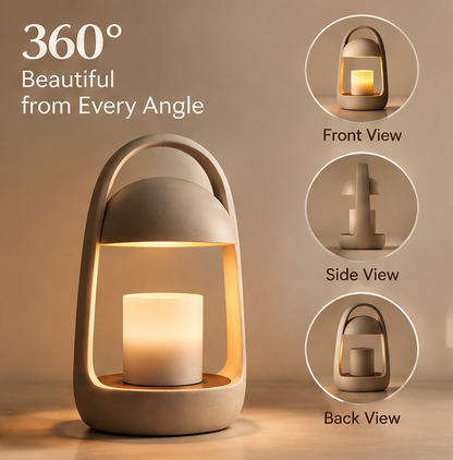 🏮 MINRENM® Minimalist Lantern Table Lamp – Warm Wood Accent & Dimmable Glow