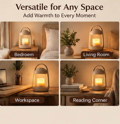🏮 MINRENM® Minimalist Lantern Table Lamp – Warm Wood Accent & Dimmable Glow