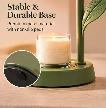 🌷 MINRENM® Floral Candle Warmer – Dimmable Halogen Heat & Metal Base