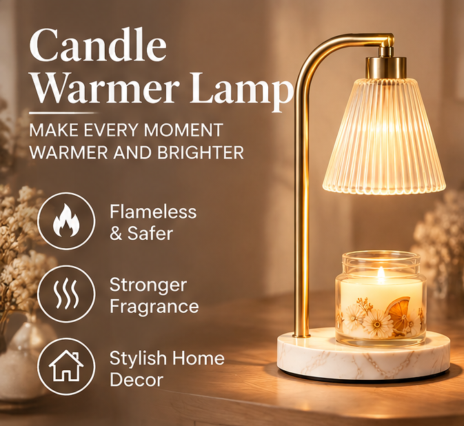 ⏳ MINRENM® Luxury Marble Candle Warmer – Fluted Glass & Smart Timer