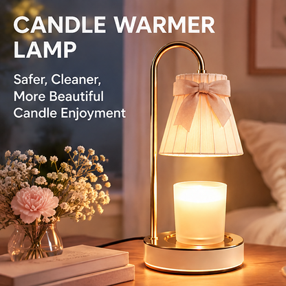🎀 MINRENM® Vintage Pleated Candle Warmer – Bow & Smart Timer