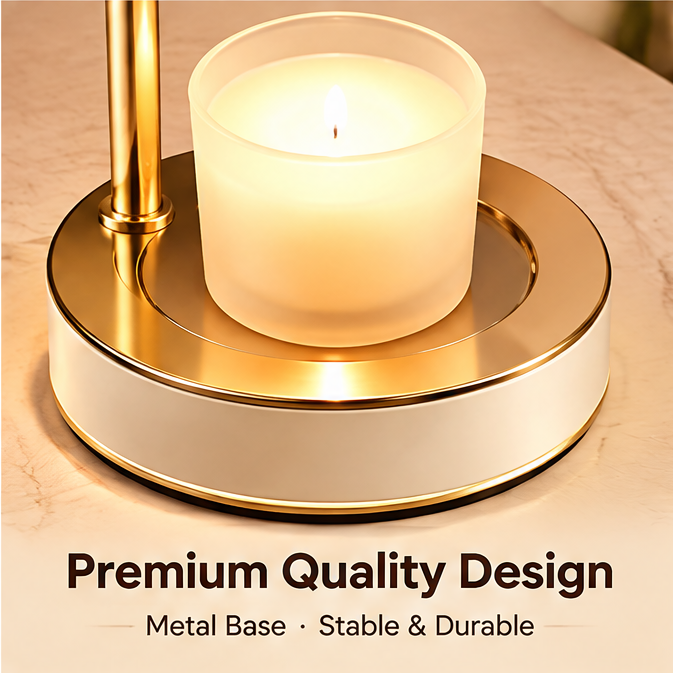 🎀 MINRENM® Vintage Pleated Candle Warmer – Bow & Smart Timer