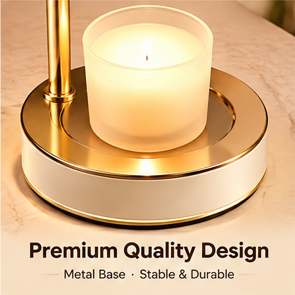 🎀 MINRENM® Vintage Pleated Candle Warmer – Bow & Smart Timer
