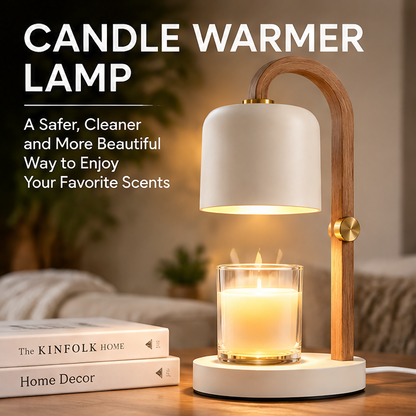 🌿 MINRENM® Modern Wood Arch Candle Warmer – Adjustable & Dimmable