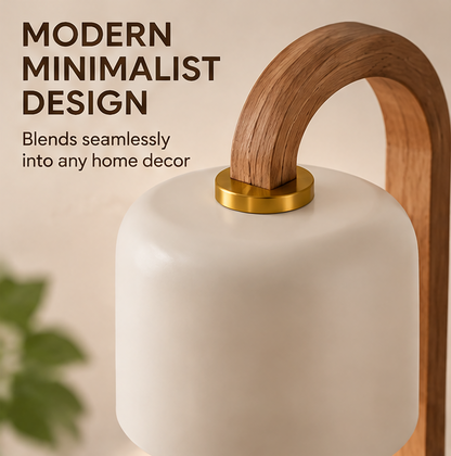 🌿 MINRENM® Modern Wood Arch Candle Warmer – Adjustable & Dimmable