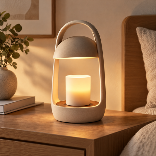 🏮 MINRENM® Minimalist Lantern Table Lamp – Warm Wood Accent & Dimmable Glow